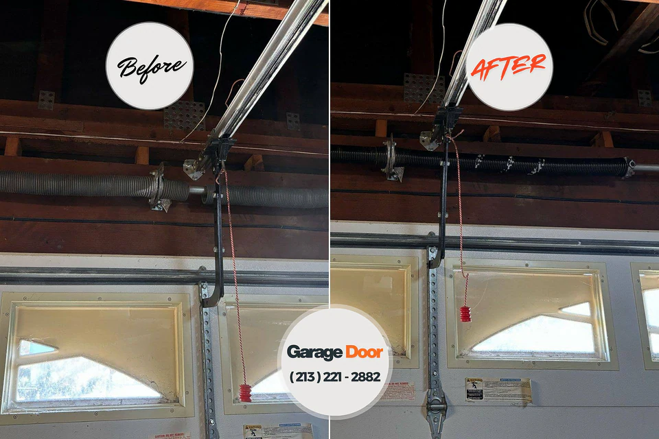 Before and after: garage door repair Syracuse, KS